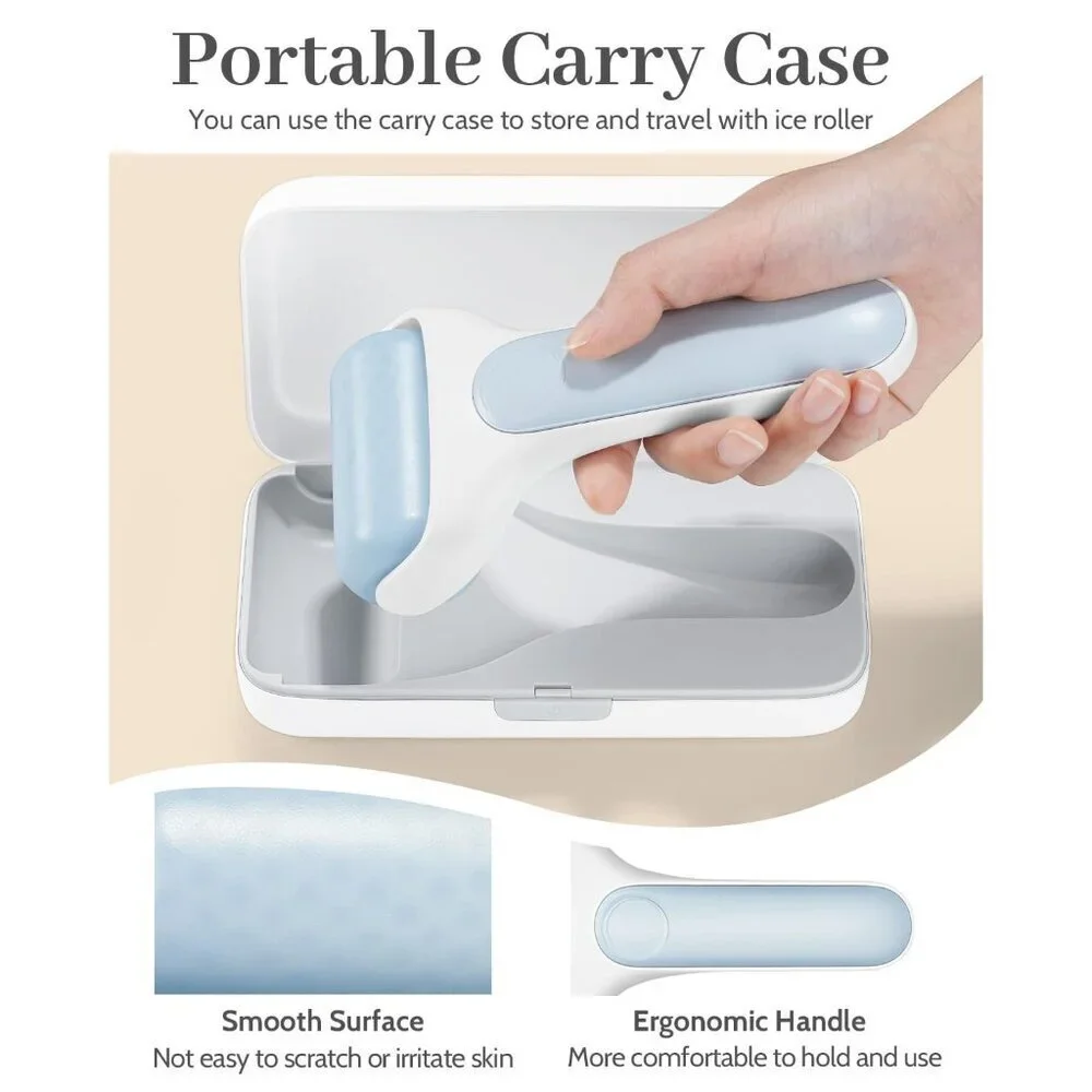 MORGLES Ice Roller for Face Premium Facial Roller Puffiness with Carry Case